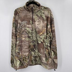 McAlister mens camo shadow grass hunting fishing game sweater XL half zip BoxL